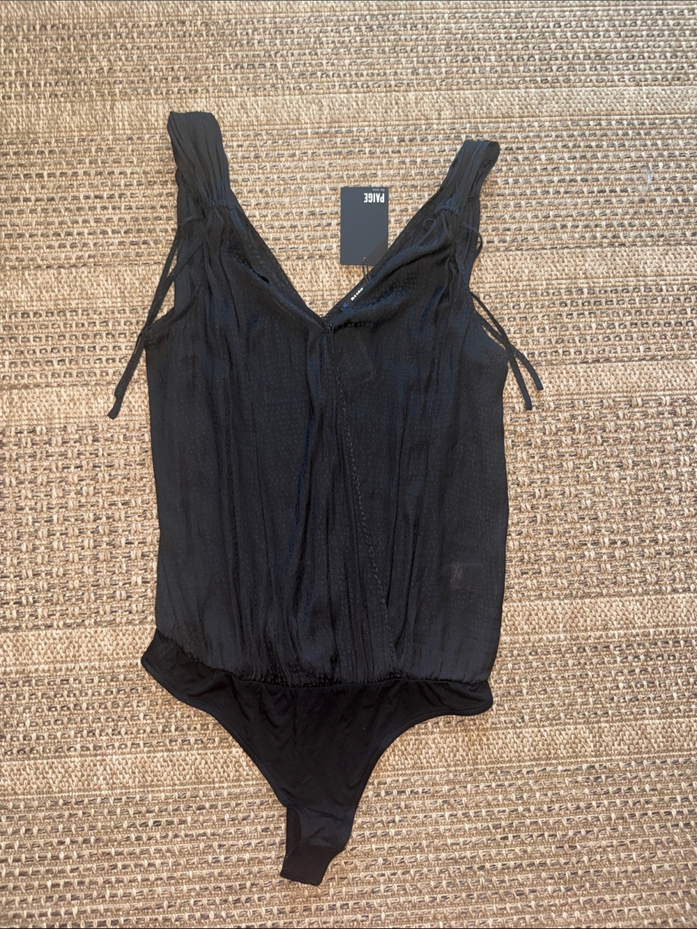 Paige Black Sleeveless V-Neck Bodysuit ✨Brand New✨